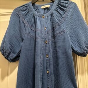 Sonoma Indigo Button-Up Blouse